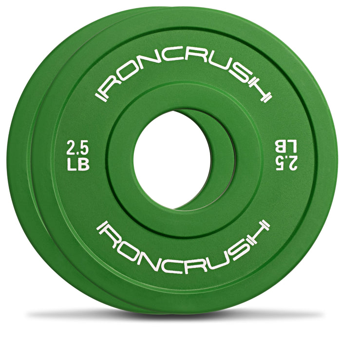Iron Crush Rubber Change Plates for Olympic Weights, with 1.25 lb, 2.5 lb, 5 lb and 10lb Weights.