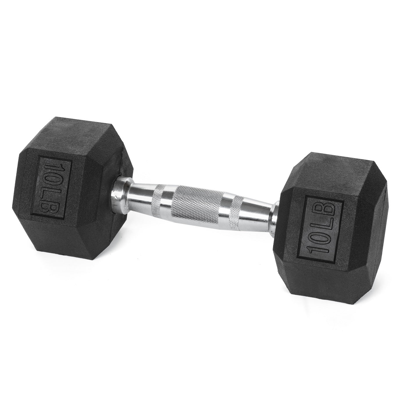 Heavy Duty PVC Coated Hex Dumbbells - Chrome-Plated Knurled Handles - 3 Lb to 50Lb Options