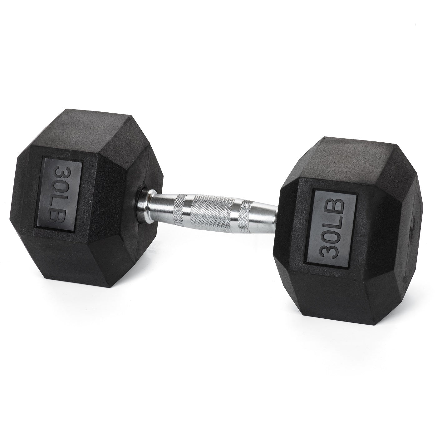 Heavy Duty PVC Coated Hex Dumbbells - Chrome-Plated Knurled Handles - 3 Lb to 50Lb Options