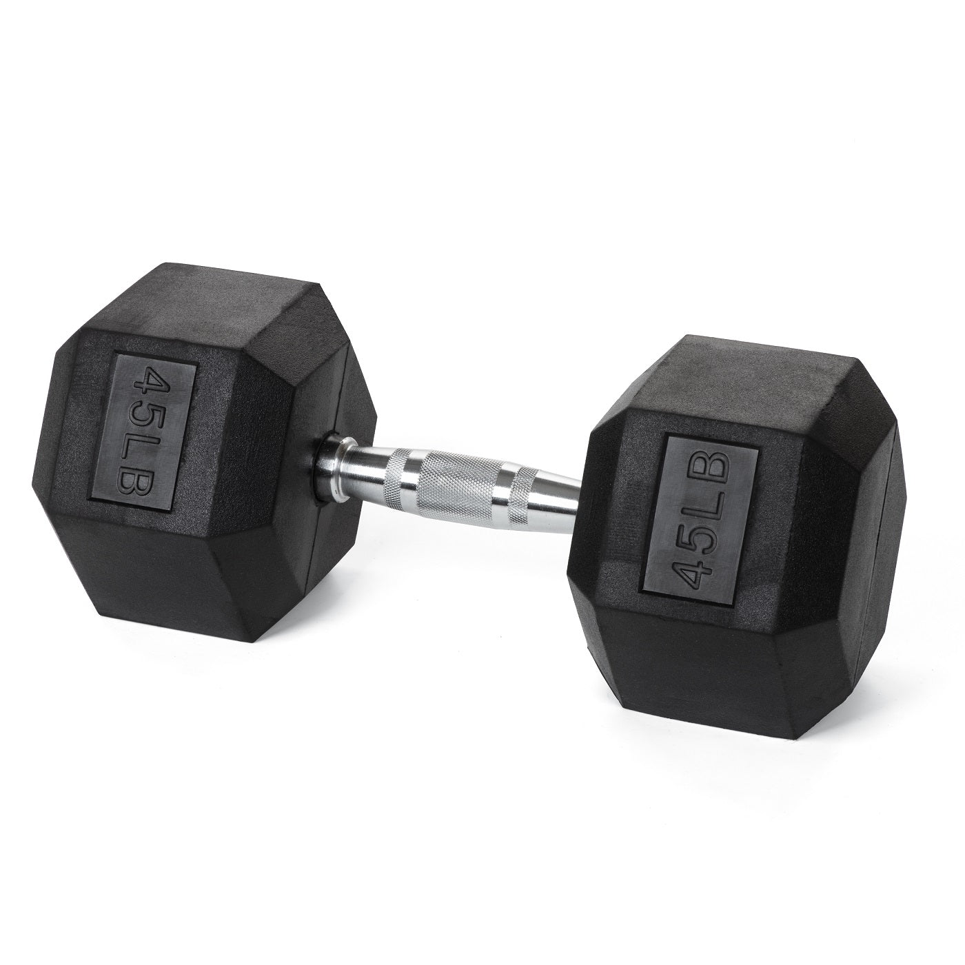 Heavy Duty PVC Coated Hex Dumbbells - Chrome-Plated Knurled Handles - 3 Lb to 50Lb Options