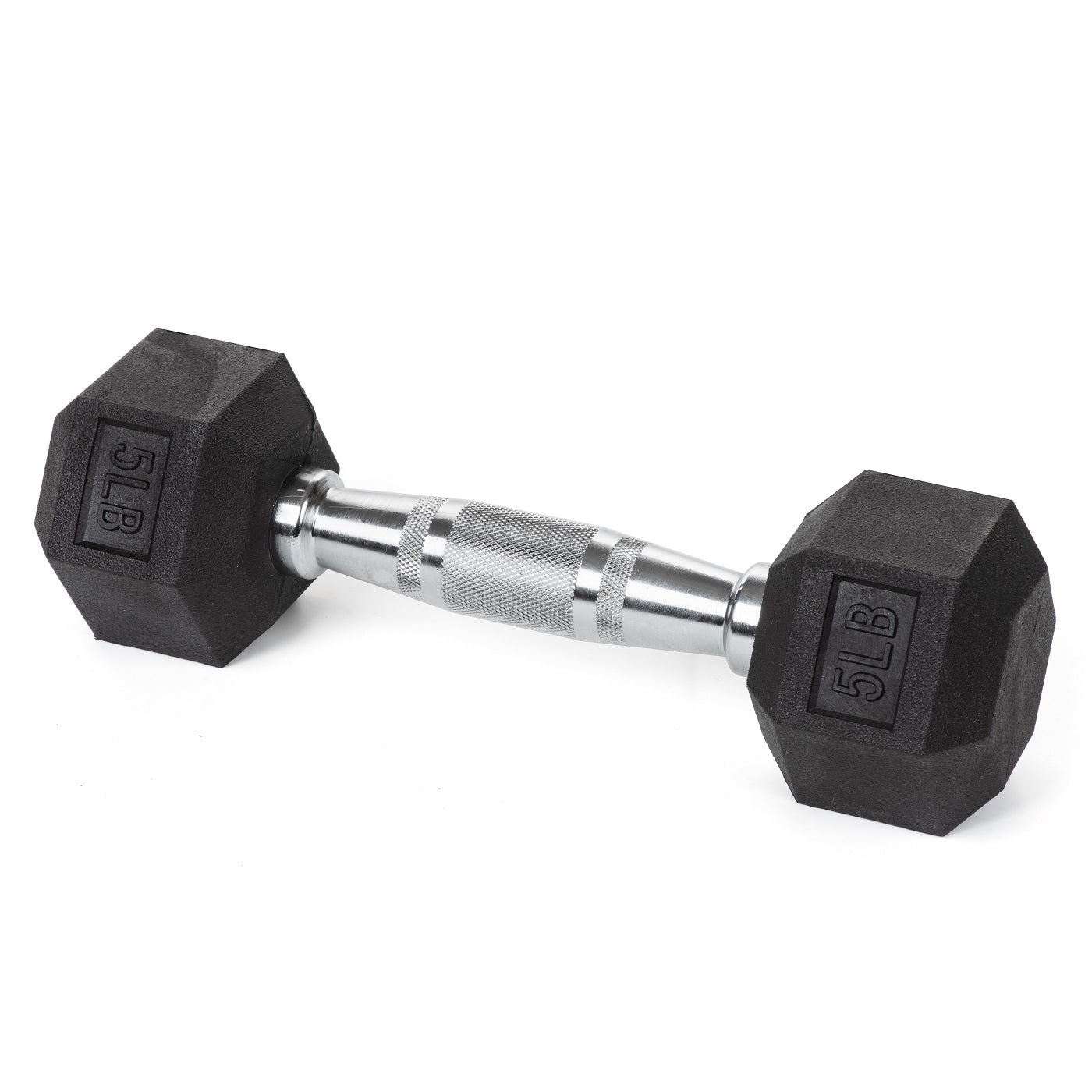 Heavy Duty PVC Coated Hex Dumbbells - Chrome-Plated Knurled Handles - 3 Lb to 50Lb Options